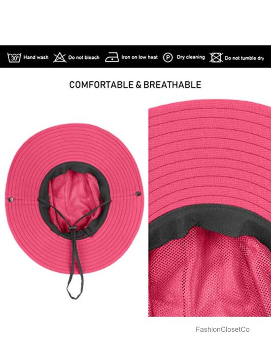 6 Packable Ponytail Wide Brim Sun Hats UPF 50+ for Beach Fishing Hiking main image 4